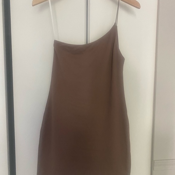Aritzia favorite Contour cami mini dress. Deep warm taupe in size medium. - Picture 3 of 4